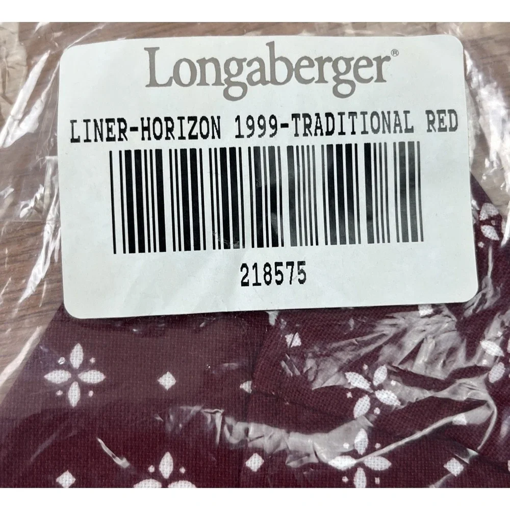 Longaberger Traditional Red Liner Fits 1999 Horizon of Hope Basket 218575 NEW